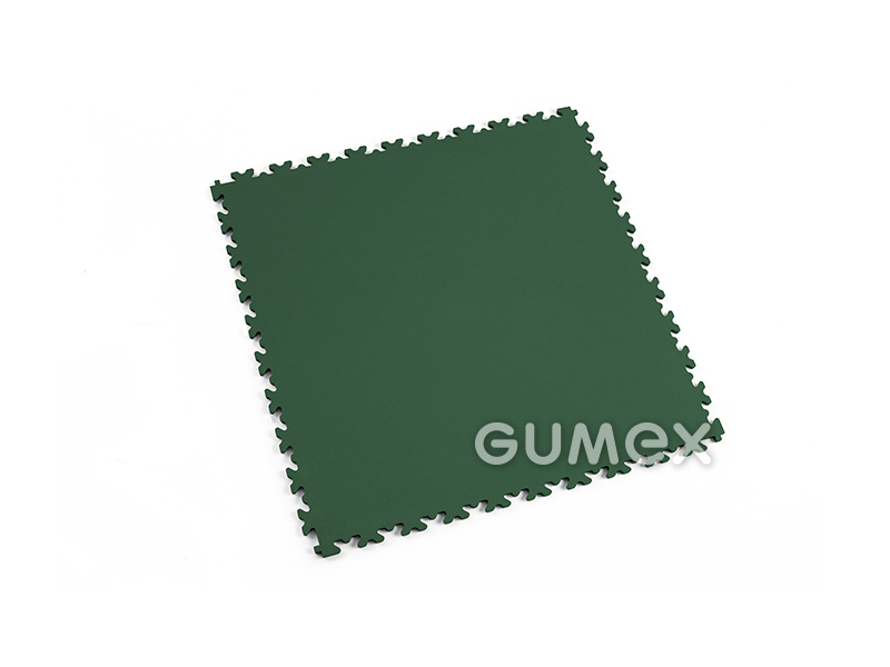 Fliese für hohe Belastung FORTELOCK 2020, 7mm, 510x510mm, 92°ShA, Dessin Leder, PVC, grün, 